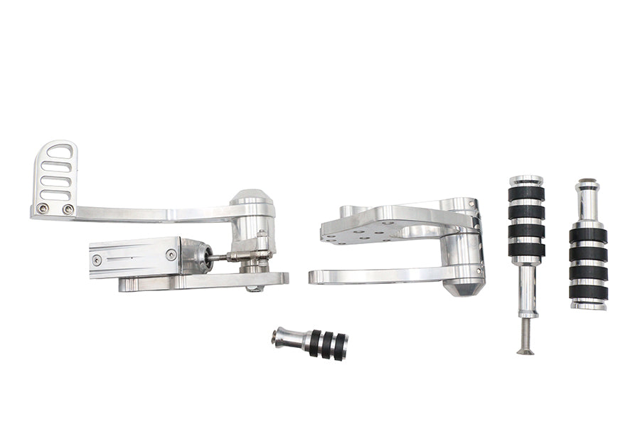 Ultima Billet Forward Control Kit Polished 47-440, precision-machined motorcycle foot controls