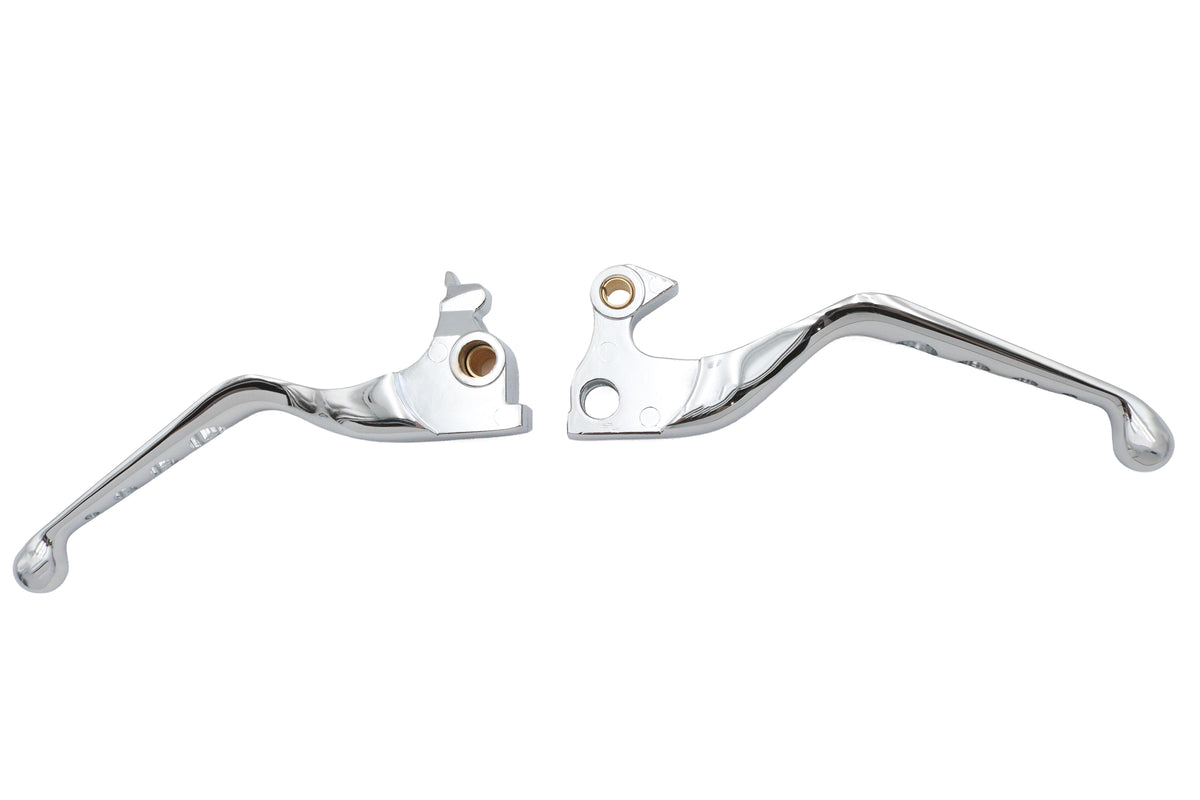 MCM 26-0804 chrome drilled hand lever set for handlebar controls