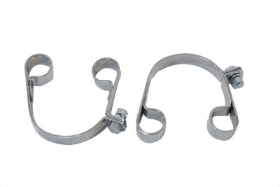Paughco 725I chrome muffler clamp set for motorcycle exhaust, SKU 31-9976