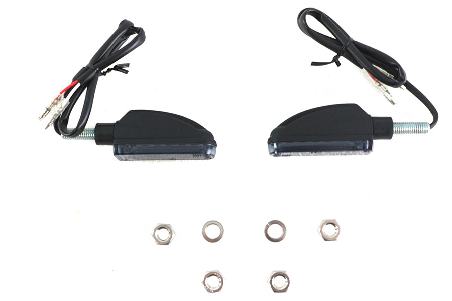 V-Twin 165025 LED turn signal set in black finish for motorcycle lighting