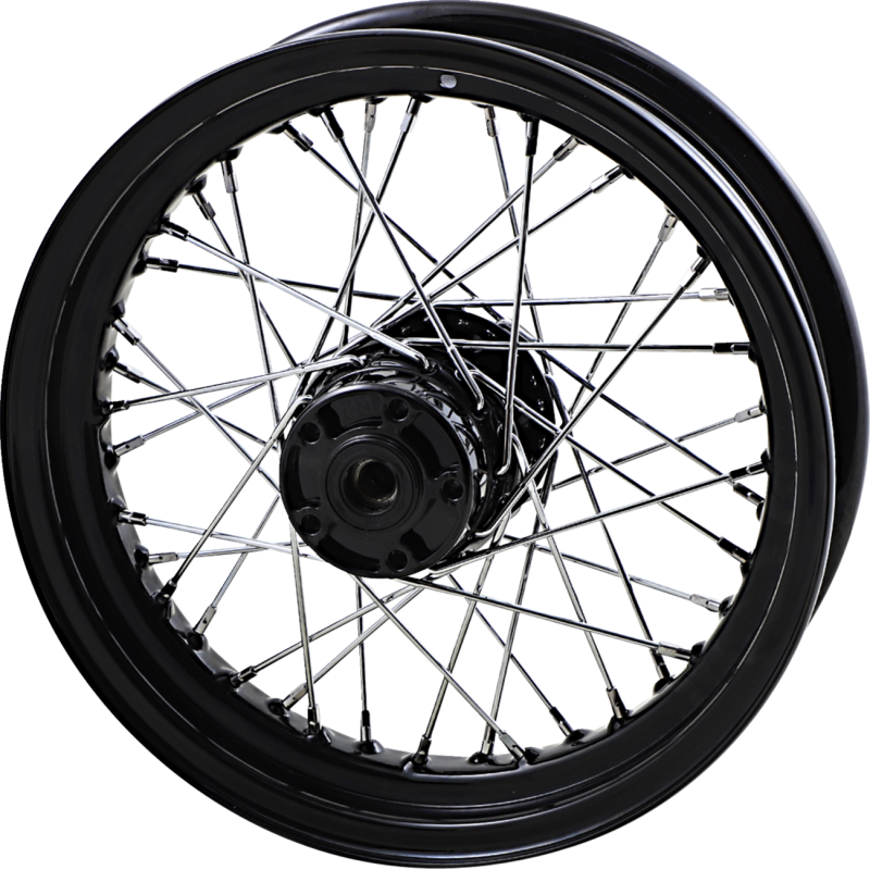 VT BLACK FRONT 40 SPOKE WHEELS HARLEY MODELS 86-99 - The Speed Shop Canada