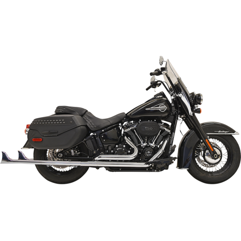 BASSANI CHROME TRUE DUAL FISHTAIL EXHAUST 36" HARLEY SOFTAILS 18-25