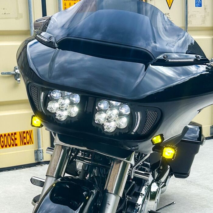 CUSTOM DYNAMICS SHARK DEMON 2 LED HEADLIGHT KIT HARLEY DAVIDSON FLHR - The Speed Shop Canada