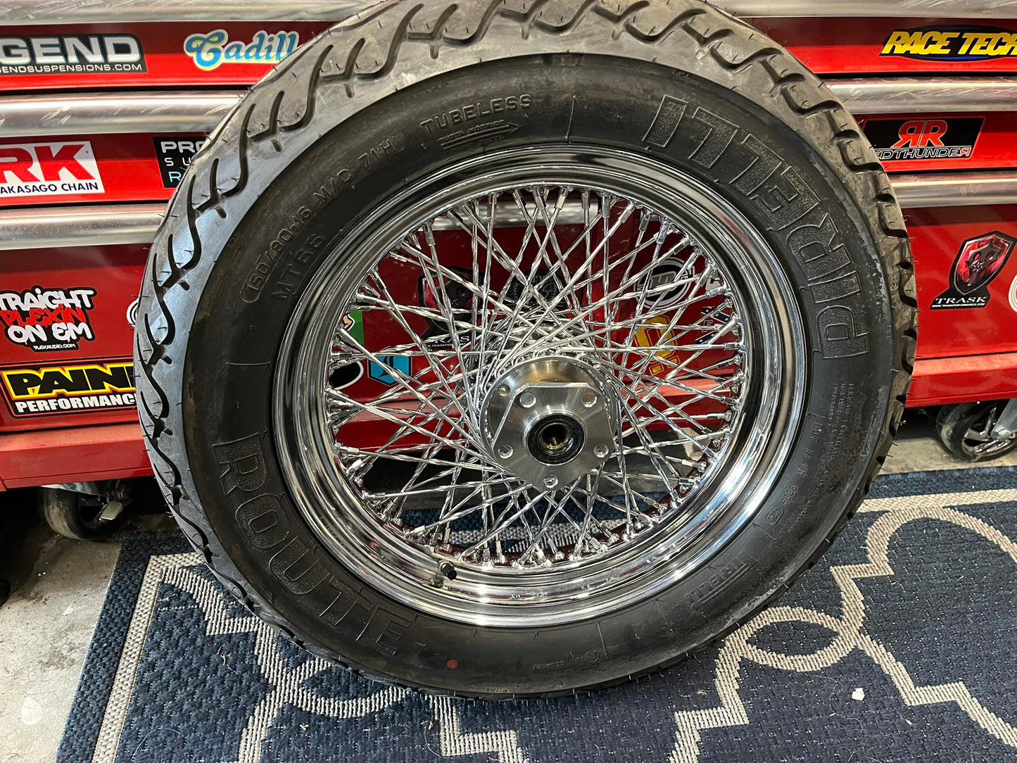 NEW CHROME TWISTED 80 SPOKE REAR WHEEL/TIRE HARLEY MODELS 84-99 - The Speed Shop Canada