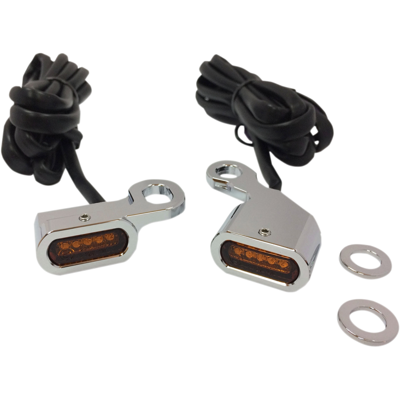 DRAG LED FRONT MINI SIGNALS /MARKER LIGHTS HARLEY DAVIDSON MODELS - The Speed Shop Canada