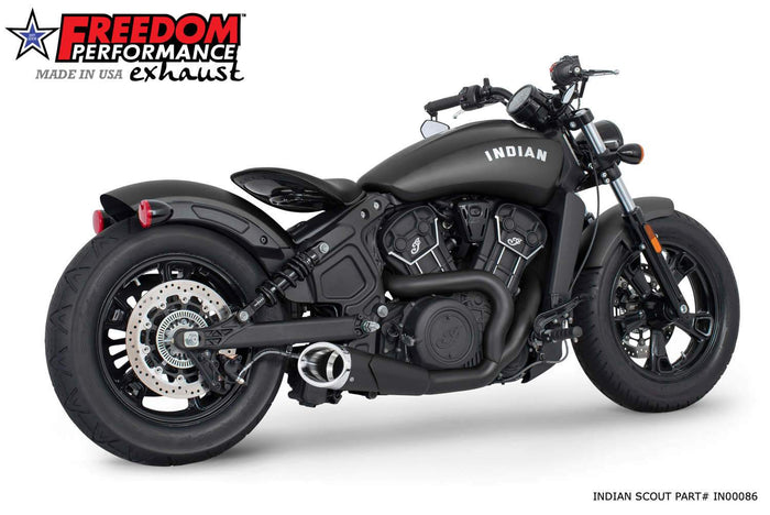 FREEDOM EXHAUST 2:1 TURNOUT SIDEDUMP SHORTY 14-24 INDIAN SCOUT - The Speed Shop Canada