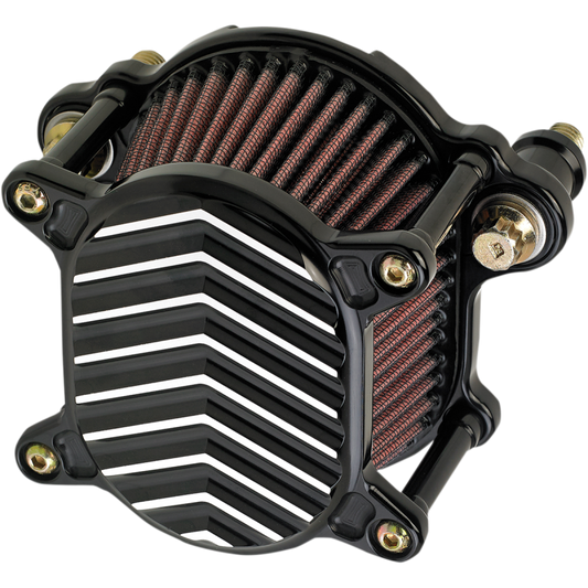 JOKER MACHINE OMEGA V BLACK/MACHINED AIR FILTER KIT HARLEY 99-17 BIG TWINS - The Speed Shop Canada