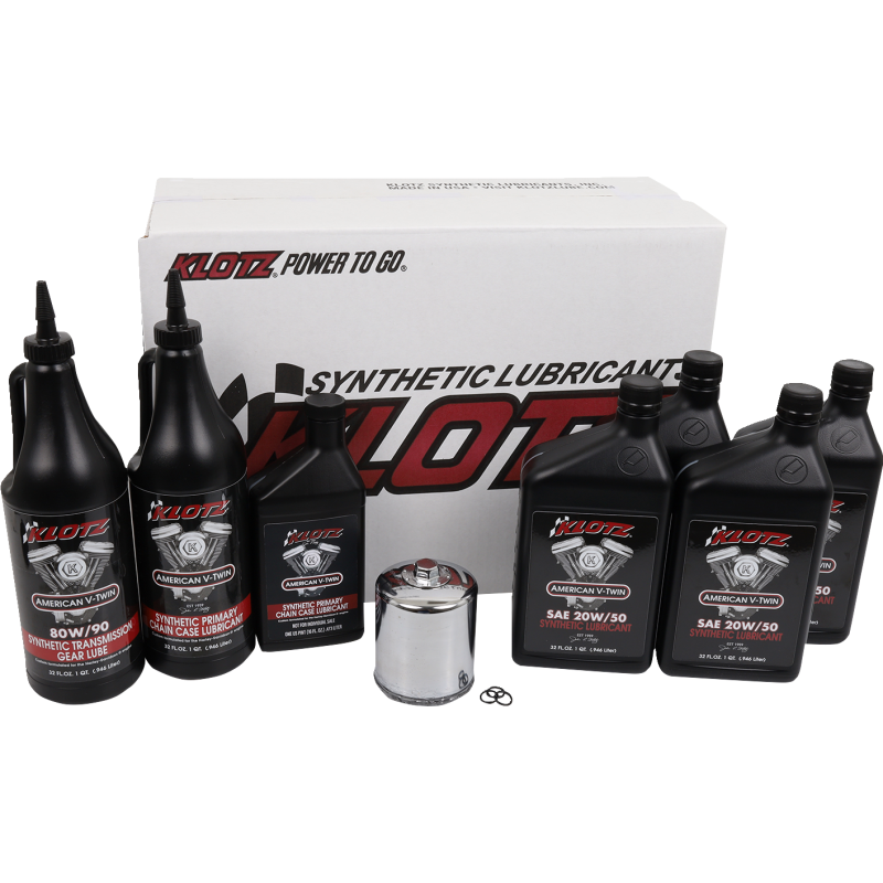 KLOTZ PREMIUM SYNTHETIC OIL CHANGE KITS (4) HARLEY DAVIDSON MODELS