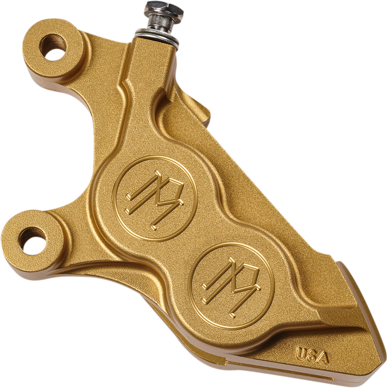 PERFORMANCE MACHINE GOLD FRONT 4 PISTON CALIPERS 11.8" HARLEY DAVIDSON - The Speed Shop Canada
