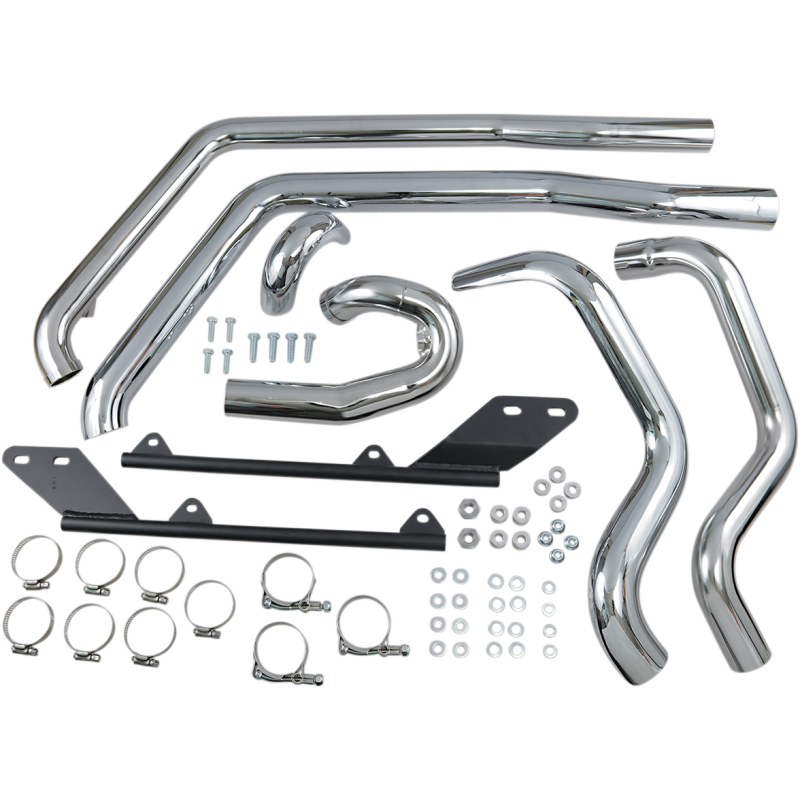 BASSANI POWER CURVE CHROME TRUE DUAL EXHAUST HEADER SOFTAILS 84-17 - The Speed Shop Canada