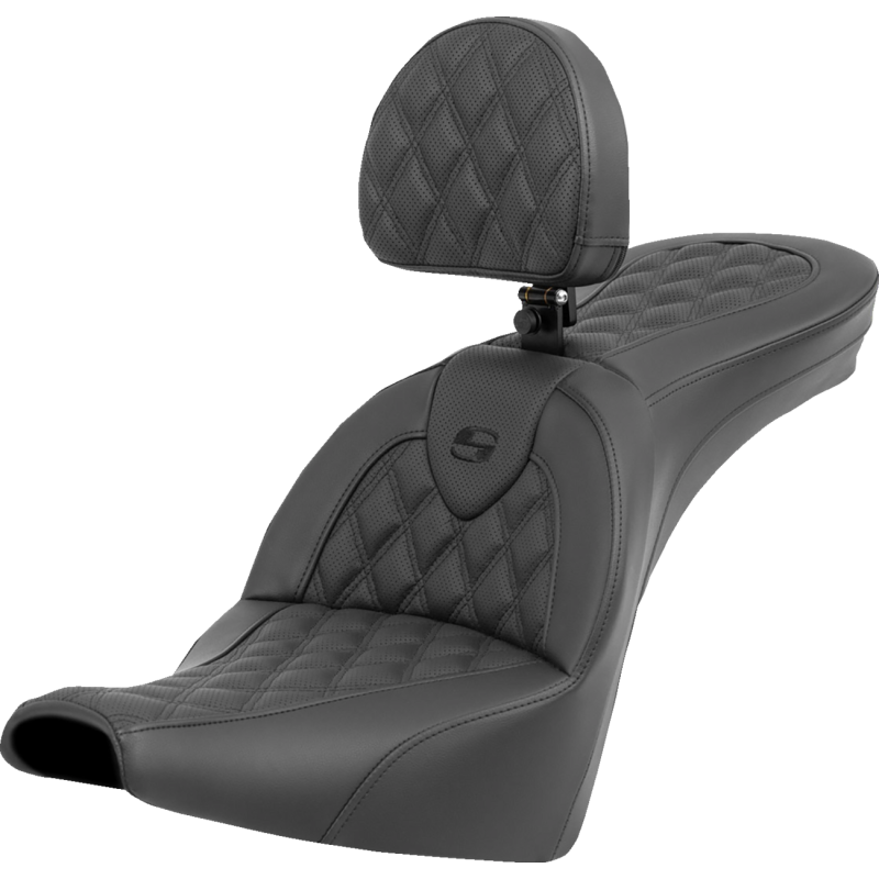 SADDLEMEN ROAD SOFA BLACK L/S WITH BACKREST HARLEY DAVIDSON SOFTAILS M8 - The Speed Shop Canada