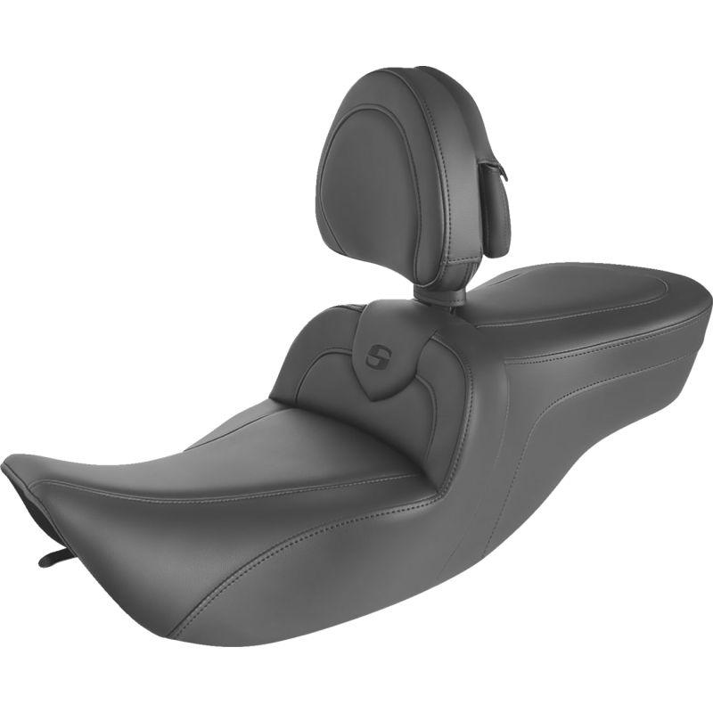 SADDLEMEN ROAD SOFA PLAIN SEAT WITH BACKREST HARLEY BAGGERS 97-07 - The Speed Shop Canada