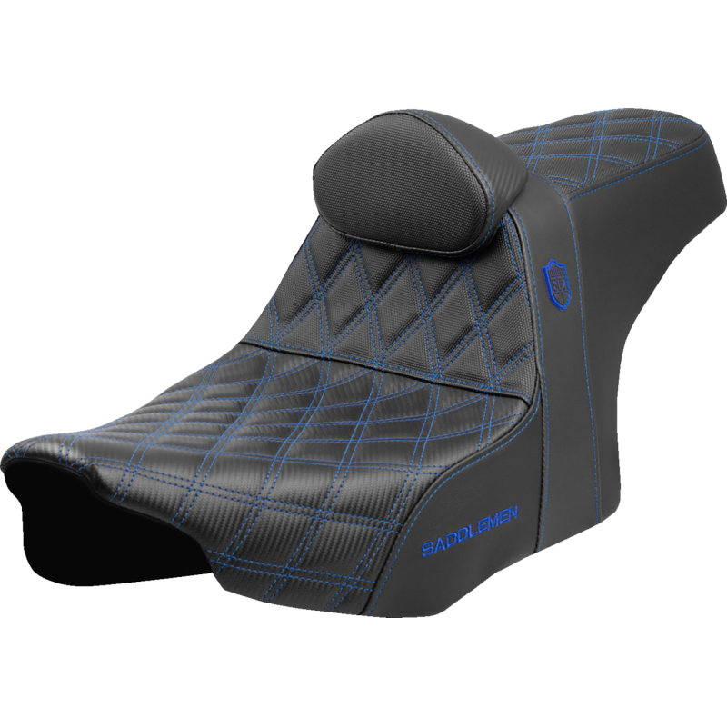 SADDLEMEN SDC PRO GRIPPER LS BLUE WITH BACKREST 24-25 HARLEY BAGGERS - The Speed Shop Canada
