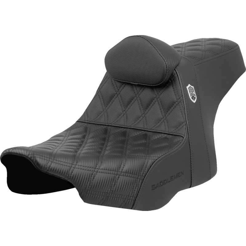 SADDLEMEN SDC PRO GRIPPER LS BLACK WITH BACKREST 24-25 HARLEY BAGGERS - The Speed Shop Canada