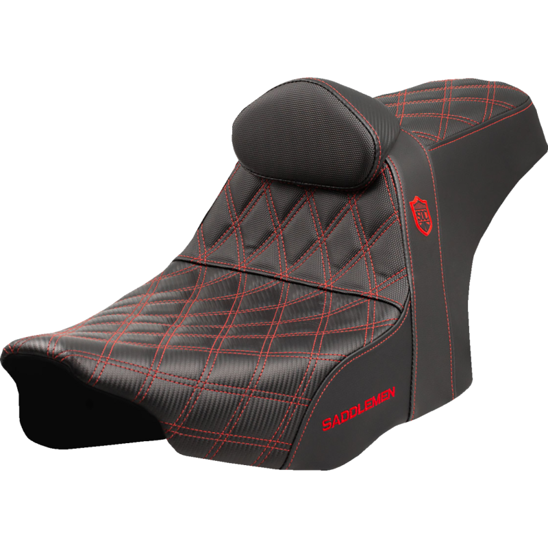 SADDLEMEN SDC PRO GRIPPER LS RED WITH BACKREST 24-25 HARLEY BAGGERS - The Speed Shop Canada