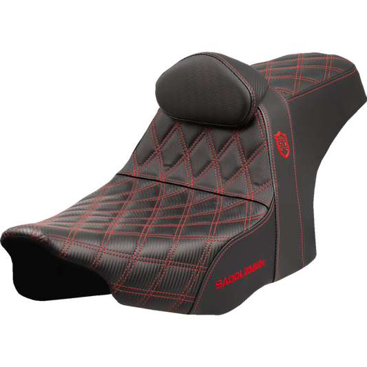 SADDLEMEN SDC PRO GRIPPER LS RED WITH BACKREST 24-25 HARLEY BAGGERS - The Speed Shop Canada