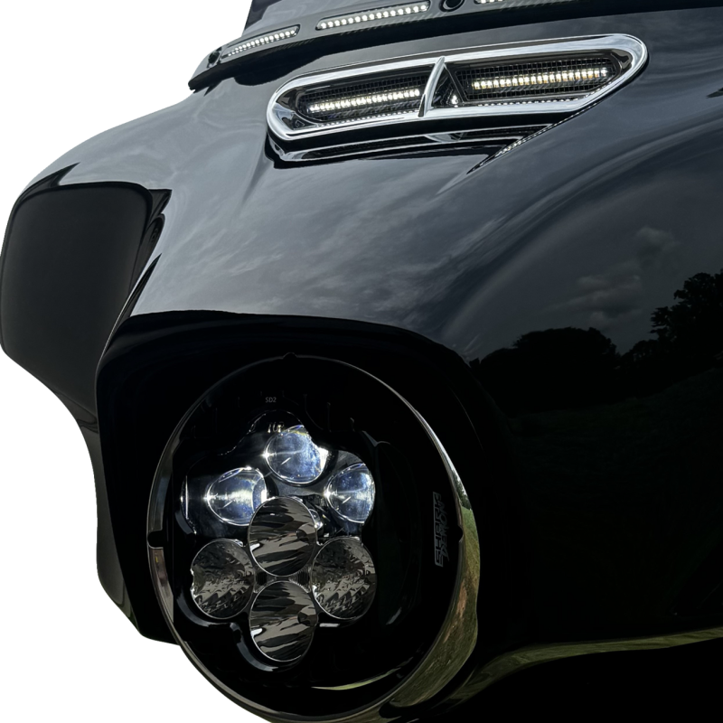 CUSTOM DYNAMICS SHARK DEMON 2 LED HEADLIGHT HARLEY BAGGERS 94-23 - The Speed Shop Canada