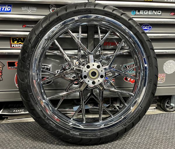 21x3.5" FRONT CHROME RAZER DUAL DISC ABS WHEEL PACKAGE HARLEY BAGGERS 00-08 - The Speed Shop Canada