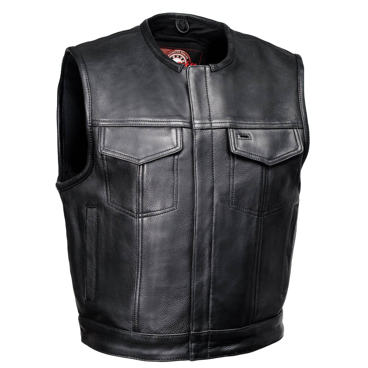 MILWAUKEE LEATHER MENS LOW KEY BLACK LEATHER VEST - The Speed Shop Canada