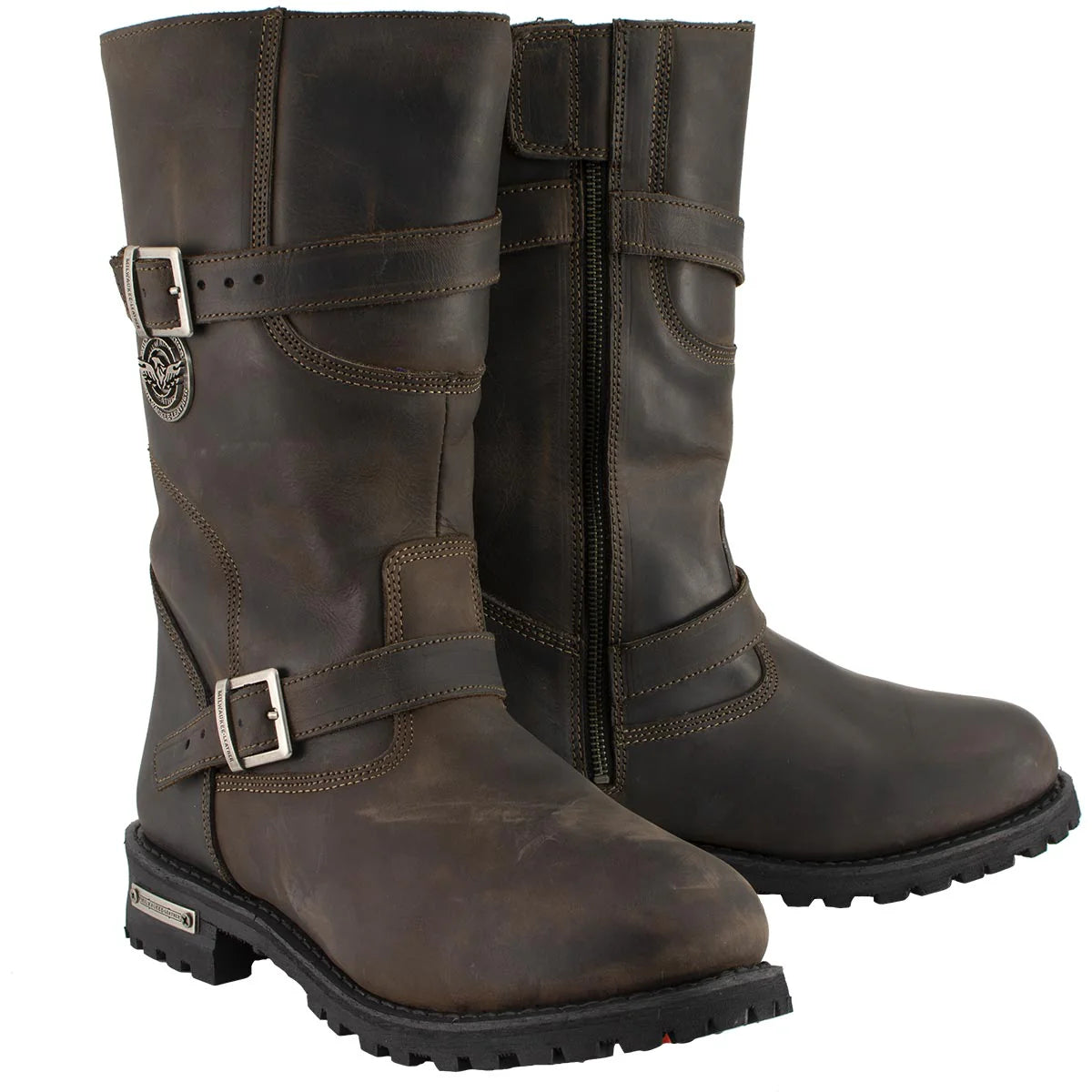 MILWAUKEE LEATHER MENS ENGINEER BOOTS BROWN - The Speed Shop Canada