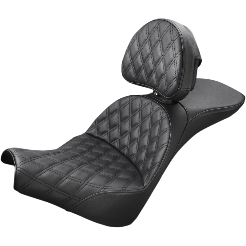 SADDLEMEN EXPLORER BLACK L/S SEAT WITH BACKREST HARLEY 18+FXBB/FXST - The Speed Shop Canada