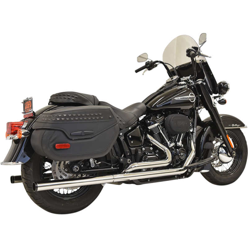 BASSANI DUAL EXHAUST STRAIGHT CAN CHROME HARLEY DAVIDSON SOFTAILS 18-25 - The Speed Shop Canada