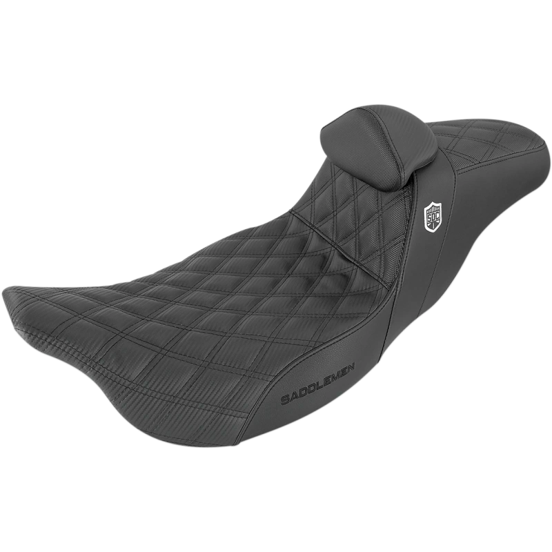 SADDLEMEN SDC PRO SERIES GRIPPER SEAT HARLEY BAGGERS WITH BACKREST 08-23 - The Speed Shop Canada