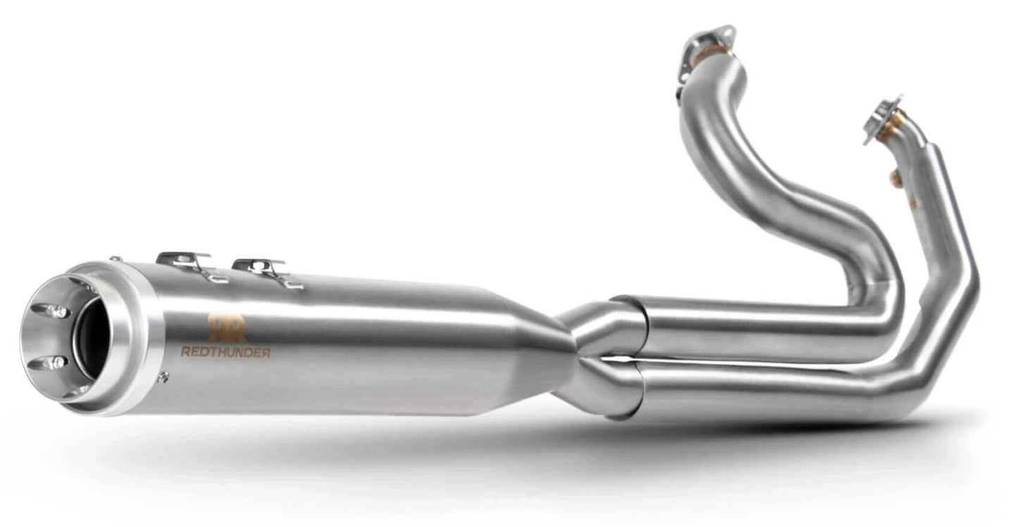 RED THUNDER EXHAUST SHORTY 2:1 RACE STYLE HARLEY DAVIDSON BAGGERS - The Speed Shop Canada