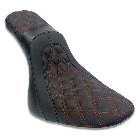 CMC 2 UP SEAT RED STITCH HARLEY DAVIDSON SOFTAIL 00-17 (150MM TIRE) - The Speed Shop Canada