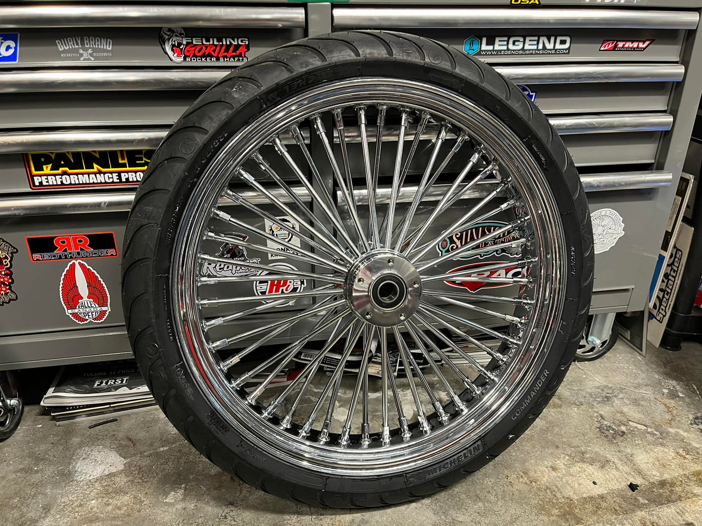 BIG SPOKE 21X3.5 DUAL DISC CHROME WHEEL C/W TIRE 00-25 HARLEY BAGGERS - The Speed Shop Canada