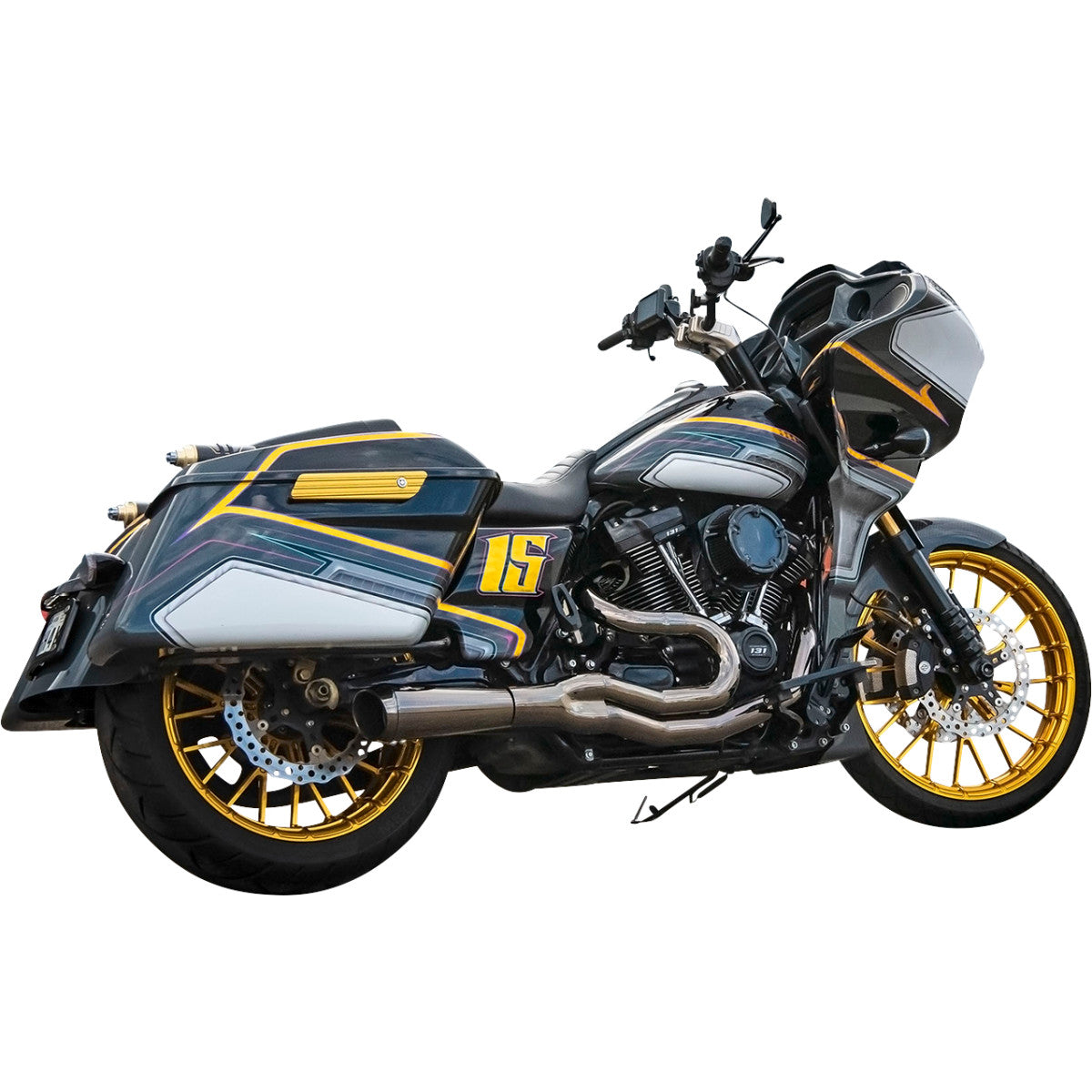 BASSANI BLACK CHROME MERCURY 2:1 EXHAUST HARLEY BAGGERS 17-24 - The Speed Shop Canada