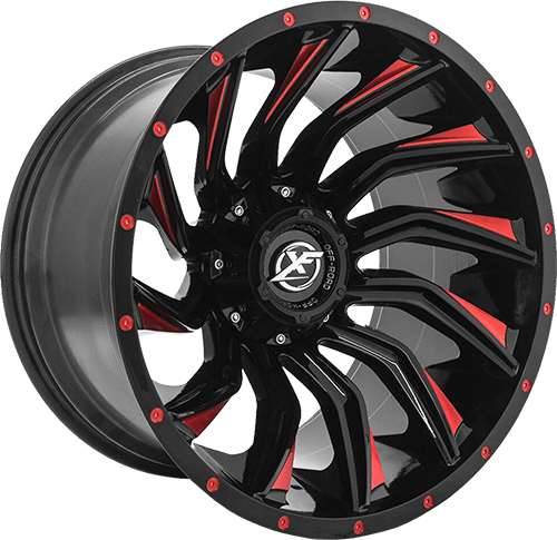 XF OFFROAD WHEELS 224 GLOSS BLACK/RED TRUCK/SUV - The Speed Shop Canada