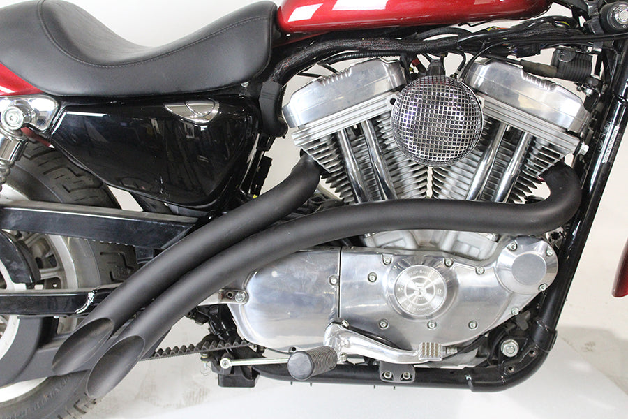 CYCLE SHACK CURVED BLACK EXHAUST 90-23 HARLEY SPORTSTER 883 / 1200 - The Speed Shop Canada
