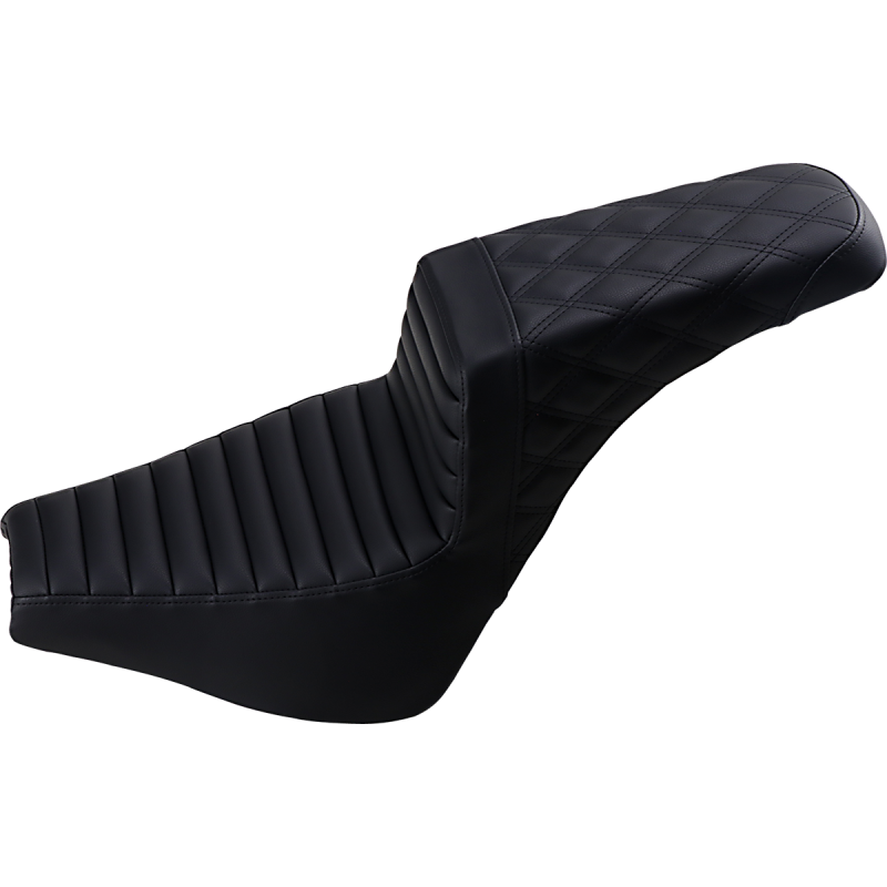 SADDLEMEN STEP UP SEAT BLACK T/R-L/S STITCH 18-23 SOFTAIL M8 FXBB/FXST - The Speed Shop Canada