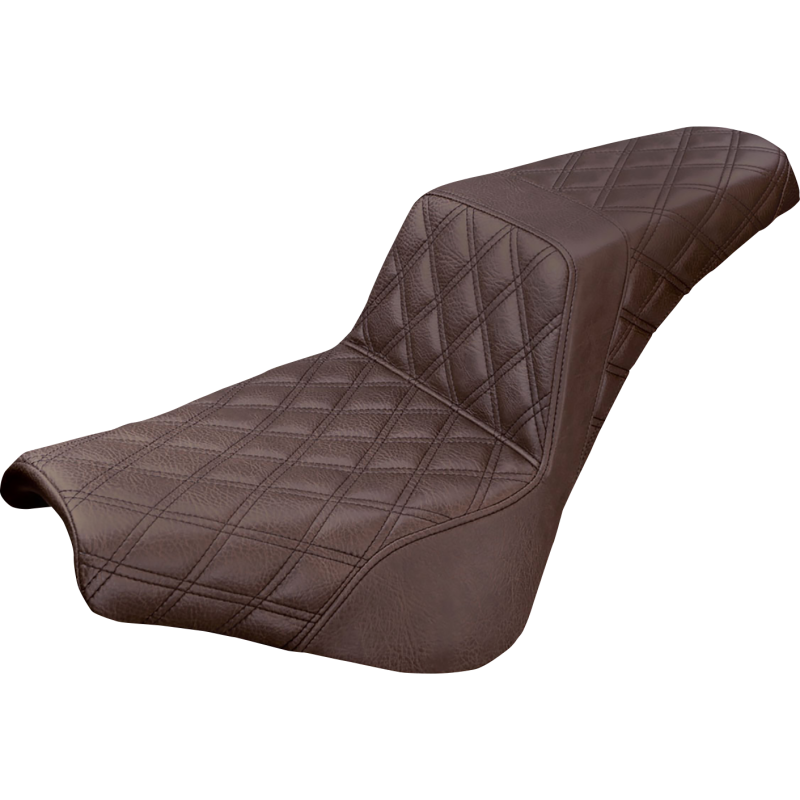 SADDLEMEN STEP UP SEAT BROWN L/S STITCH 18-23 HARLEY SOFTAIL M8 FXBB/FXST - The Speed Shop Canada