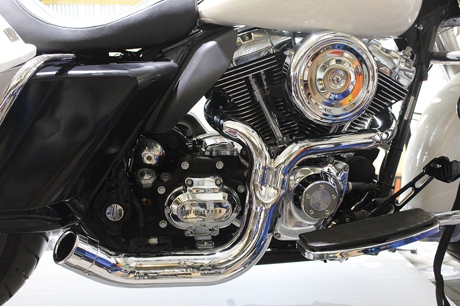 VTWIN LAKE PIPES 2:1 EXHAUST CHROME HARLEY BAGGERS 95-16 - The Speed Shop Canada