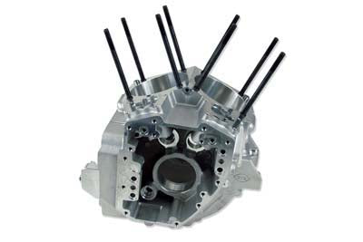 S&S Cycle 106-4039 engine crankcase set, black motorcycle engine crankcases with machined openings