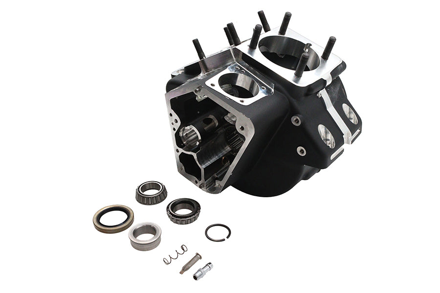 Ultima 206-27 black Shovelhead engine case set for motorcycle engine assembly