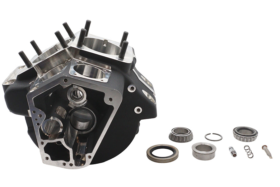 Ultima 206-29 Shovelhead engine case set in black, side view