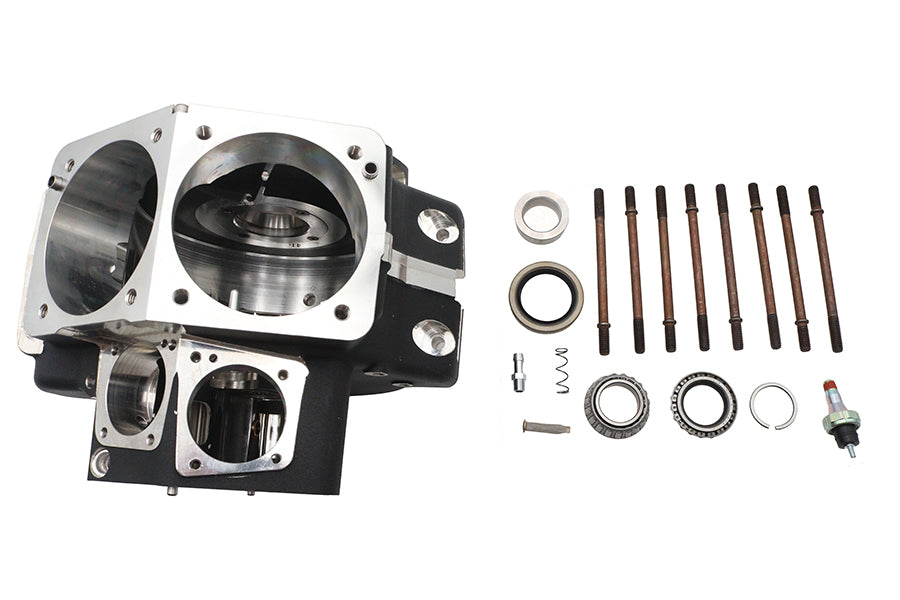 Ultima 206-49 Evolution engine case set in black, showing matching engine case components