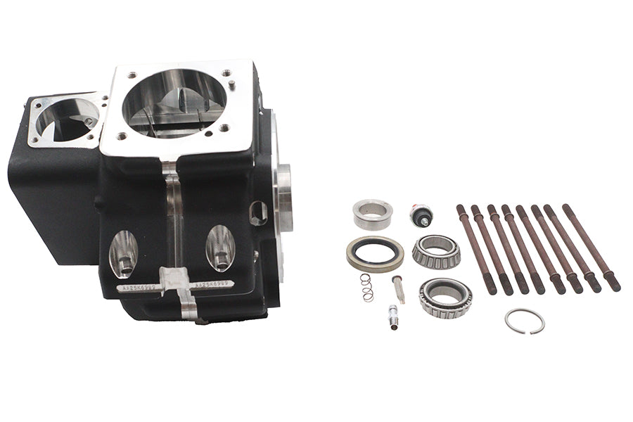 Ultima Evolution engine case set, black, model 206-55, shown from the side