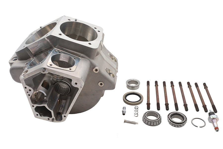 Ultima 206-70 Evolution engine case set in natural finish, view of engine case components