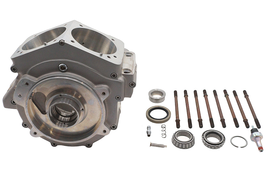 Ultima 206-70 Evolution engine case set in natural finish, showing precision-machined engine components