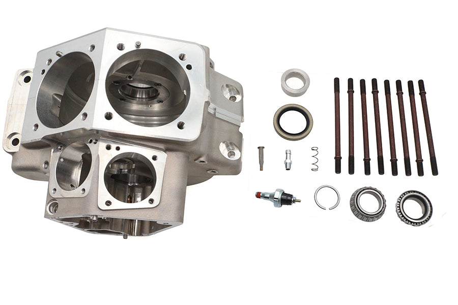 Ultima 206-52 Evolution engine case set in natural finish, shown as a matched pair
