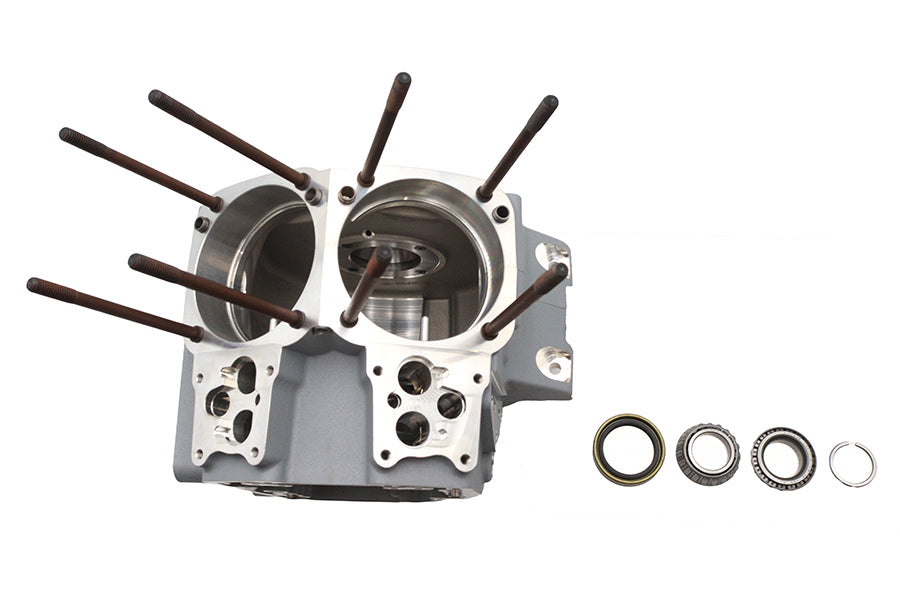 Ultima 206-109 Twin Cam engine case set in silver, two-piece motorcycle engine housing