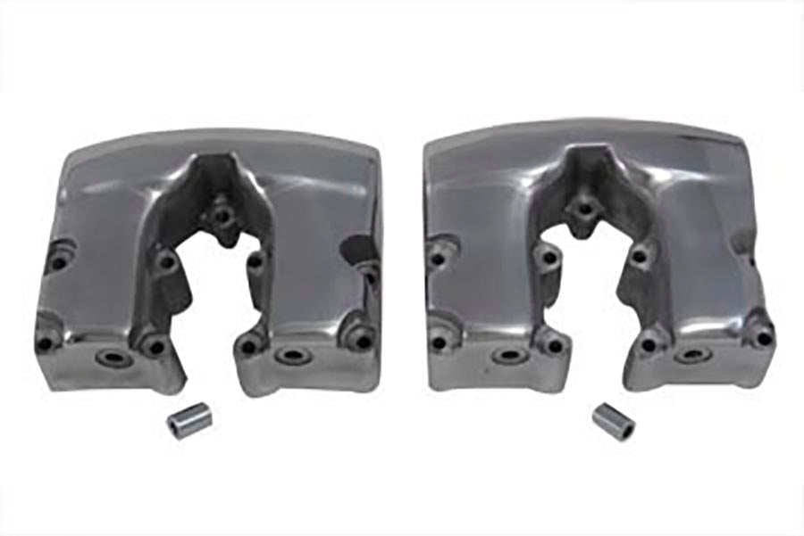 Edelbrock 11-1093 polished Shovelhead rocker box cover set for motorcycle engine, factory sample (11-1093a.jpg)