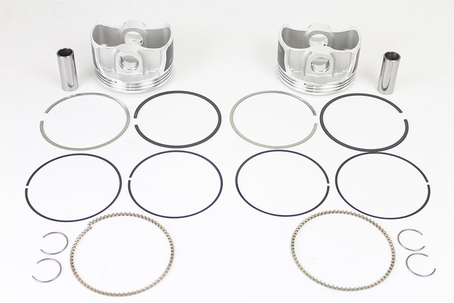 Wiseco K0208P2 Tracker Series .020 oversize engine piston set, close-up product view