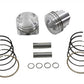 Keith Black KB263.030 74-inch FLH-FX .030 oversize engine piston set; four pistons shown beside packaging