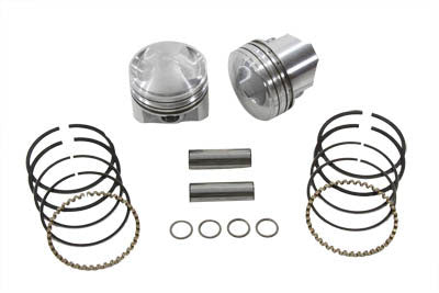 Keith Black KB263.030 74-inch FLH-FX .030 oversize engine piston set; four pistons shown beside packaging