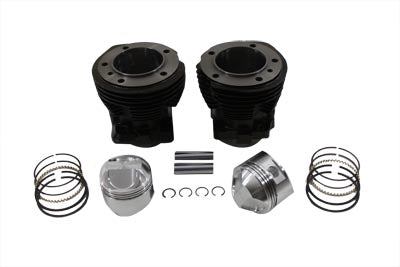 GME 11-2613 80-inch Shovelhead engine cylinder piston kit components, view of cylinder and piston parts
